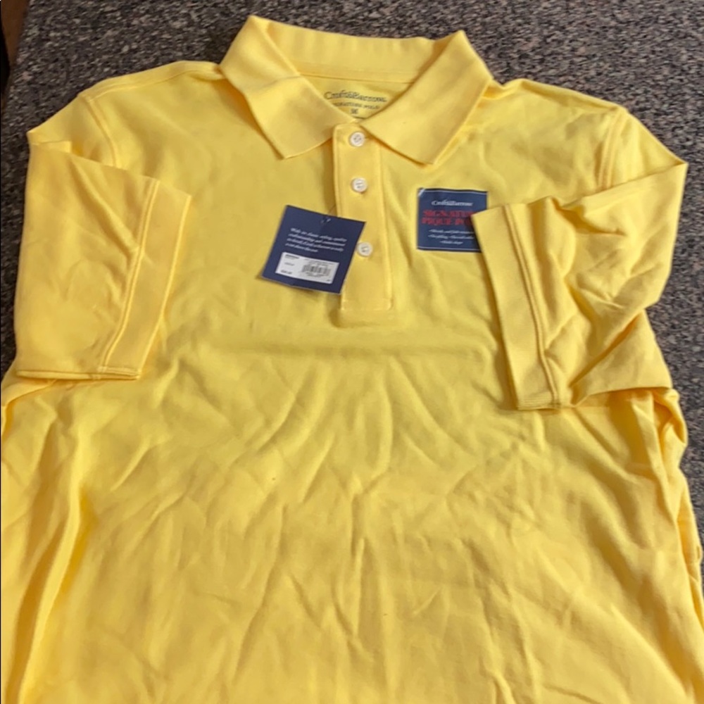 Yellow craft and borrow signature polo